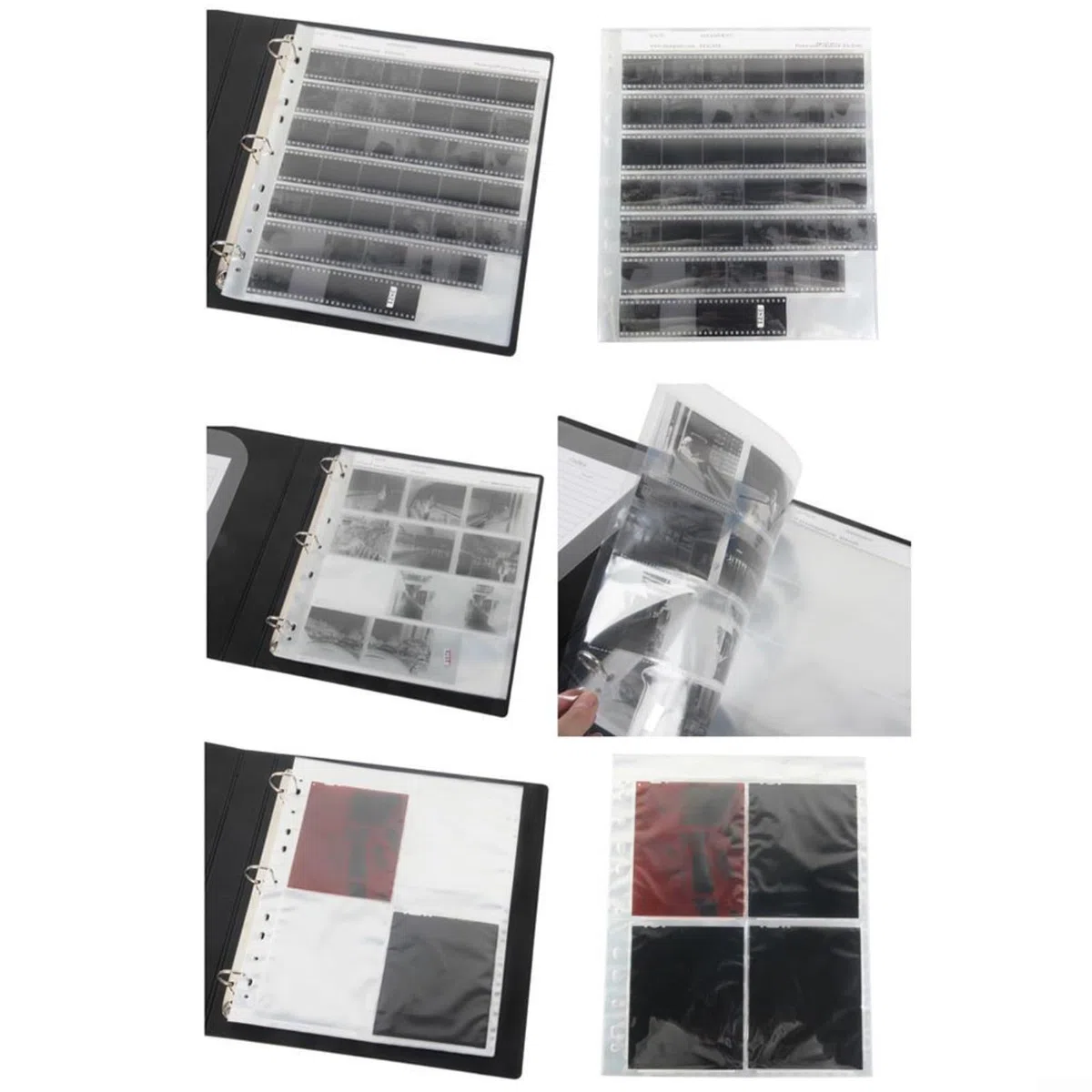 50 sacchetti per pellicola di archiviazione senza acidi, per pagine negative, senza acidi, trasparenti, per album di archiviazione, raccoglitori per pagine con foro (135, una confezione da