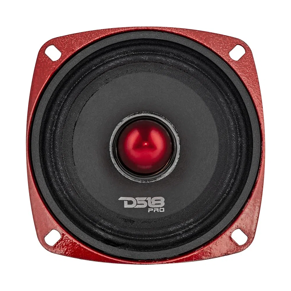 DS18 1 PRO-X4.4BMSL midrange diffusore da 10 cm 100 mm 4" di diametro, 100 watt rms e 200 watt max, impedenza 4 ohm, 89 db, portiere sportelli, per auto, 1 pezzo