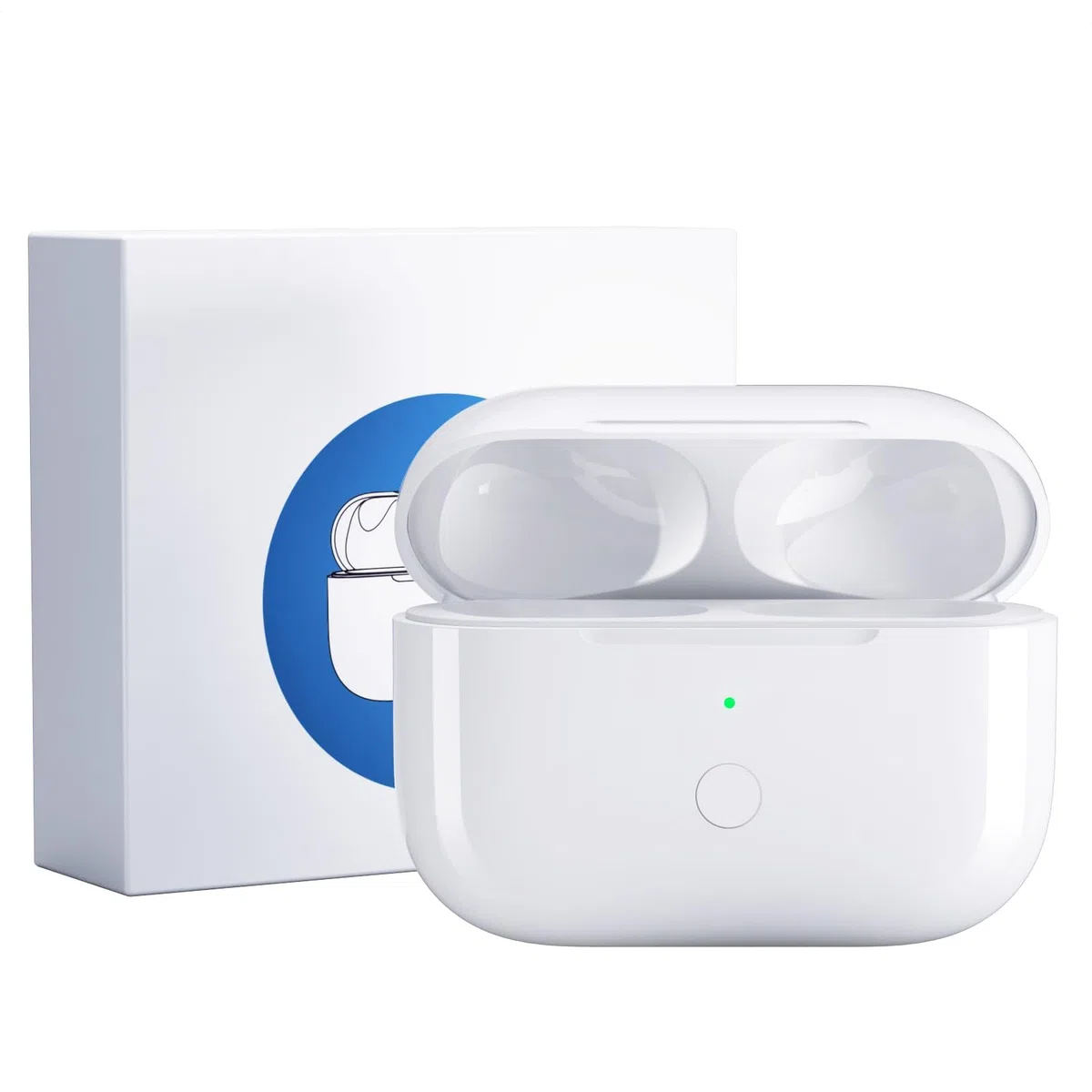 Uluck Custodia di ricarica wireless compatibile con AirPods di terza generazione, custodia di ricarica wireless, ricambio originale, pulsante di sincronizzazione di accoppiamento Bluetooth