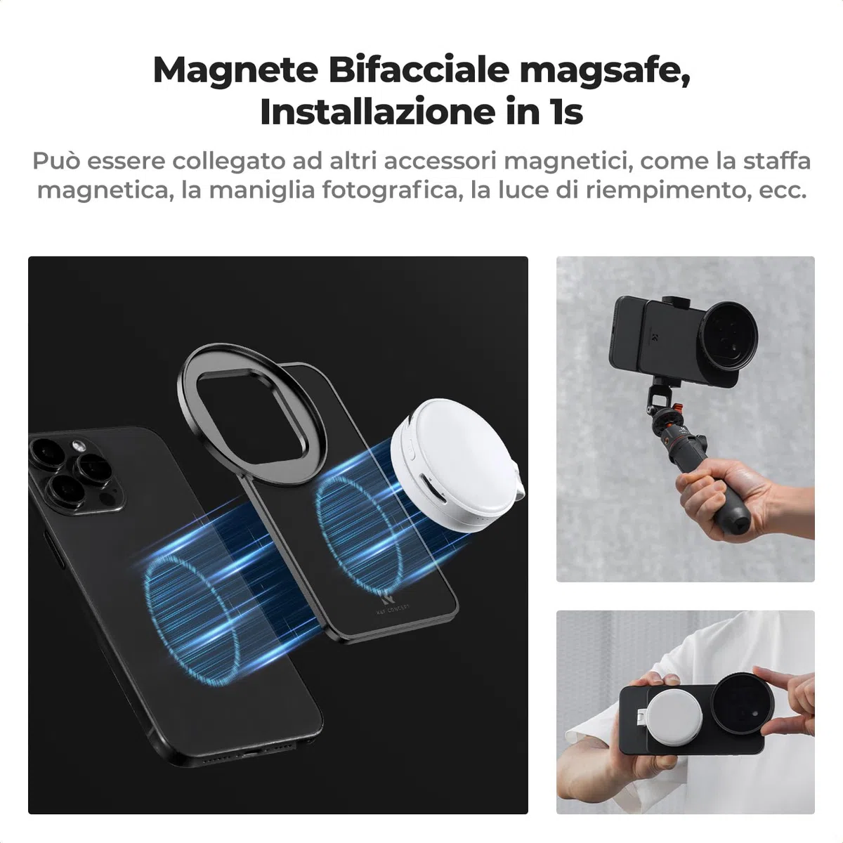 K&F CONCEPT Adattatore Magnetico da 6,7 pollici con Filtro CPL da 67 mm per iPhone, Compatibile con 16/15/14/13/12 Pro Max, 16/15/14 Plus (6,7/6,9 pollici)