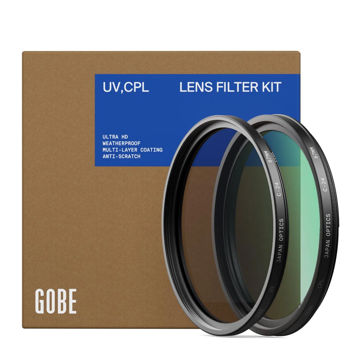 Gobe - Kit filtro UV + filtro polarizzatore circolare (CPL) per obiettivi 82 mm (1Peak)