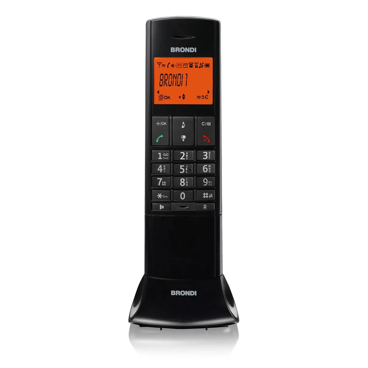 BRONDI Lemure Telefono Cordless, Nero