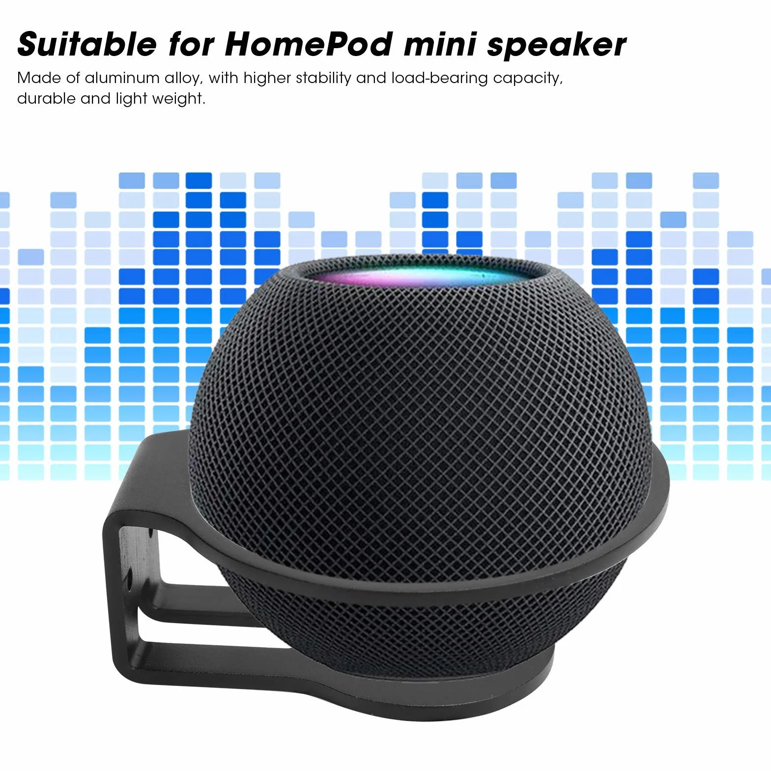 KIKYO Homepod Mini Supporto da Parete, Robusto Supporto da Parete per Altoparlante per Homepod Mini, Supporto per Homepod Salvaspazio Stabile con Facile Installazione per Cucina Bagno(Nero)