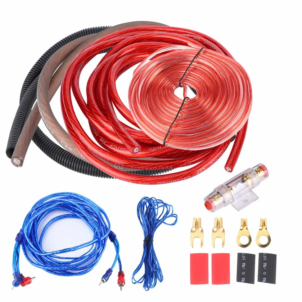 Cavo Subwoofer Audio per Auto, Car Cable 4 Guage 2800W Amplifier Speaker Installation Kit Cavi