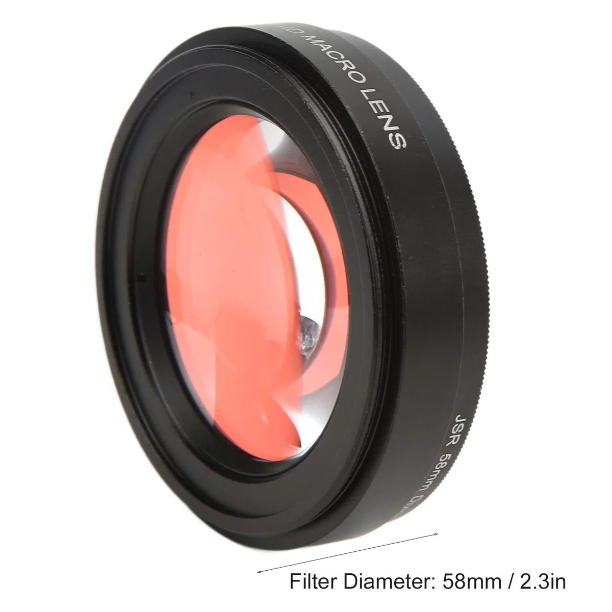 Filtro Rosso con Obiettivo Macro 16X, Filtro Rosso JUNESTAR da 58 Mm per Action Cam, Filtro Subacqueo con Obiettivo Macro Ravvicinato 16X per 9 Fotocamere Sportive